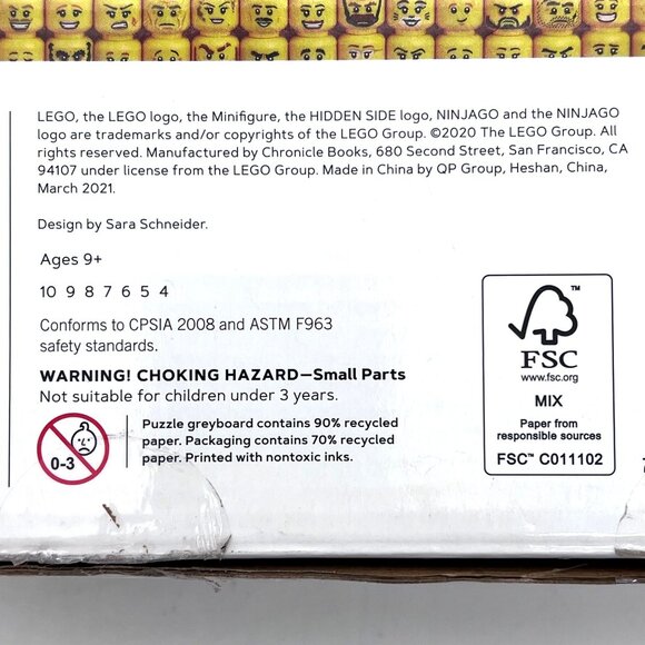 Lego Minifigure Faces 1000 Piece Puzzle Fun Challenge Hidden Side Ninjago 2021 - Picture 7 of 14